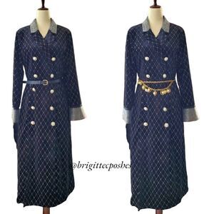 Kal Milan Black & Silver Windbreaker Dress Size 4 - L